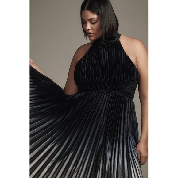 NWT Size LP - By Anthropologie Pleated Halter Midi Dress (NWT US$ 268) - Picture 3 of 16